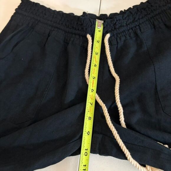 Roxy Pants Women's XL Black Linen Blend Drawstring Summer Beach Solid NWT - Picture 9 of 10
